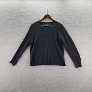J Crew Sweater Womens Large Gray Cashmere Crew Neck Preppy Casual Cozy Luxury